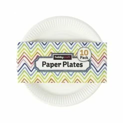 Budget ✔️ Hobbycraft White Paper Plates 10 Pack ????