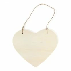 Best Sale ???? Hobbycraft Wooden Heart With String 18cm X 18cm X 1cm ✨