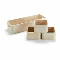 Best Sale ???? Hobbycraft Wooden Deco Storage Set 4 Pieces ????
